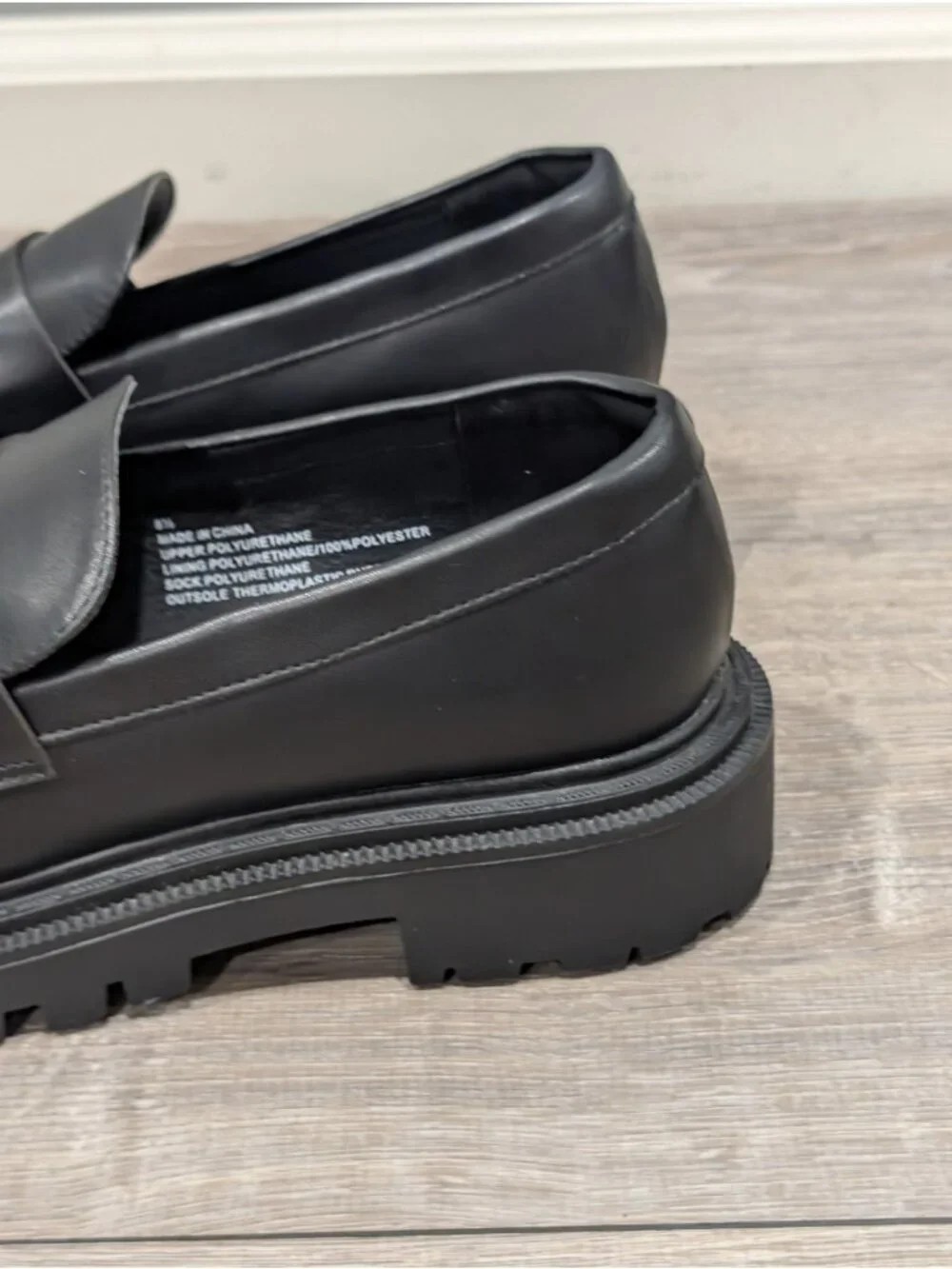 American Eagle Chunky Lug Loafers Black Women’s Size 8.5 Slip-On Platform Shoe